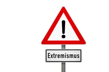 Extremismus Warnschild ohne Hintergrund