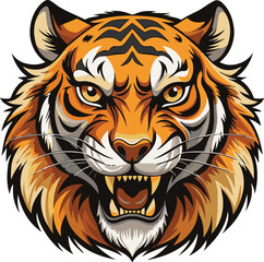 Silent Predator Tiger vector art illustration