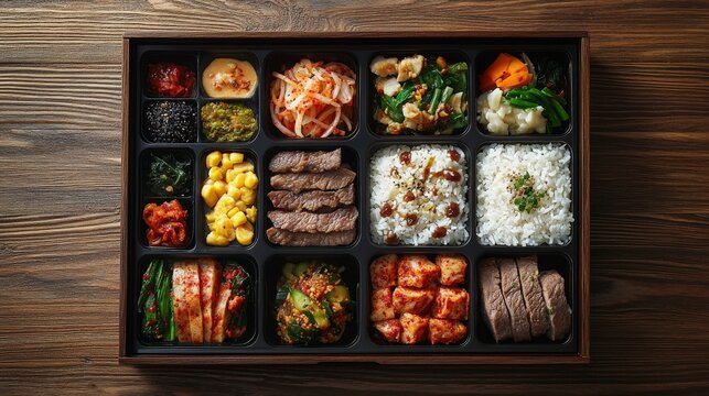 Traditional Korean Dosirak Lunchbox Arrangement
