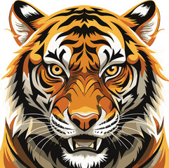 Tiger is a King of the Jungle vector art illustration