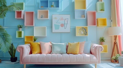 Pastel Living Room Interior Design