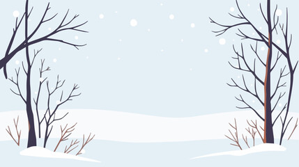 Winter snow landscape banner background with fir trees and merry christmas Illustration for poster, cover, or advertising, sale, offer, 