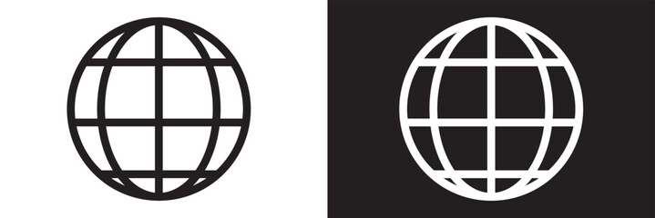 glob icon vector, simple web icon silhouette illustration 