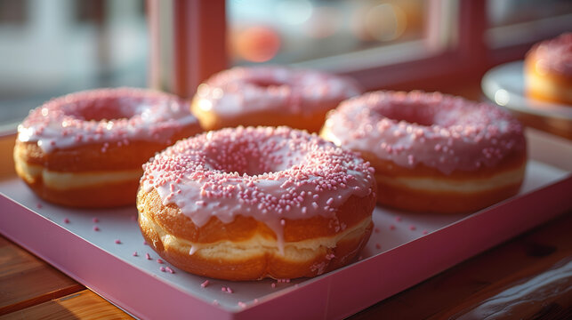beautiful donats in box