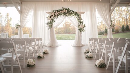 Wedding arch rental option featuring a beautifully crafted arch backdrop for any special event