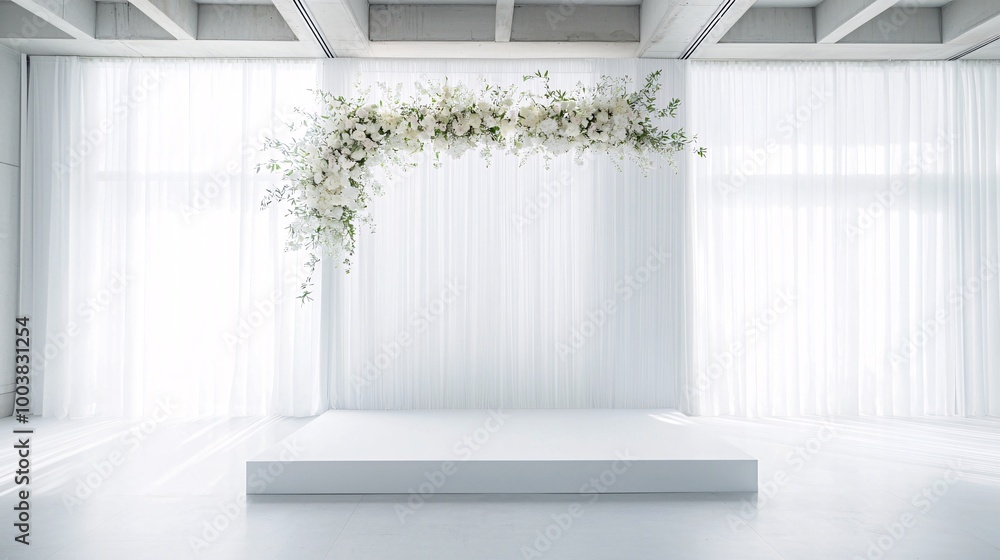 Poster minimalist-style arch backdrop for event decoration with simple yet elegant features