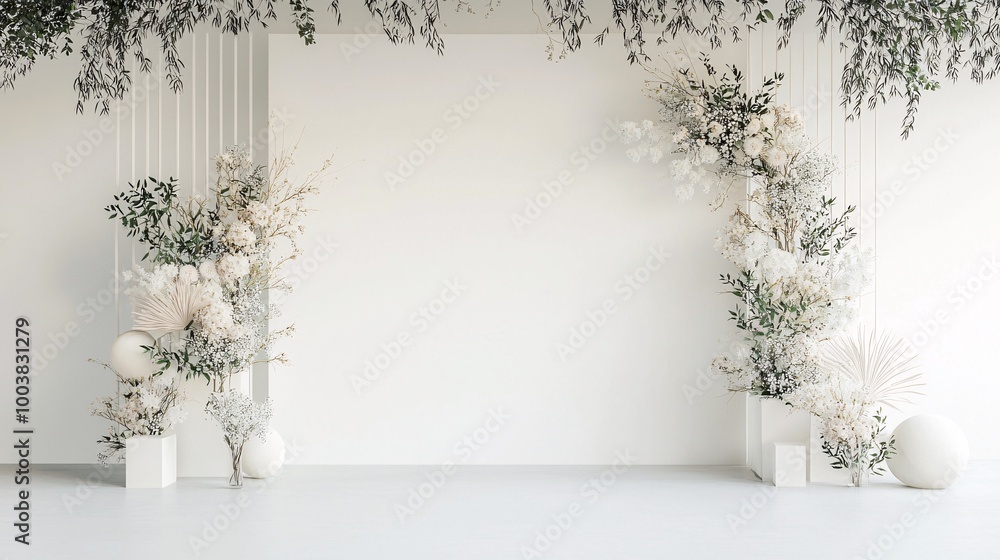 Aufkleber minimalist-style arch backdrop for event decoration with simple yet elegant features