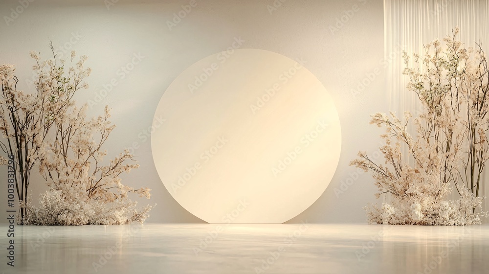 Poster minimalist-style arch backdrop for event decoration with simple yet elegant features