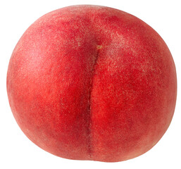 Hakuho pink Peach on white background, Peach premium fruit isolate on white PNG File.