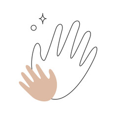 Fototapeta premium abstract parent hand holding child palm