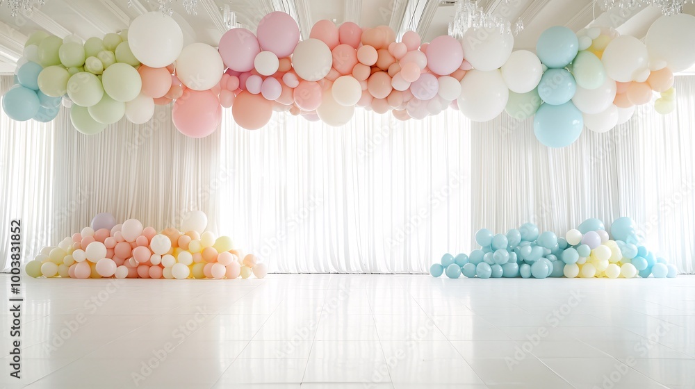 Poster custom color options for event decoration arch backdrops to suit any event theme