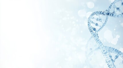 Abstract DNA Helix in Light Blue on a White Gradient Background, ideal for pharmaceutical presentations