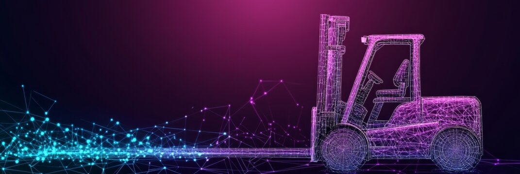 Innovation In Logistics Futuristic Forklift, Transportation Industry Meets Digital Transformation
