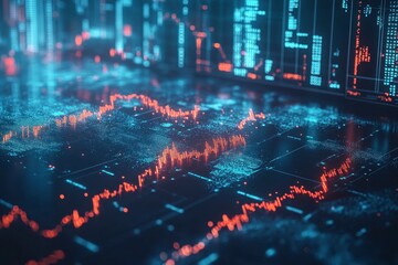 Obraz premium Global Stock Market Trends and Financial Technology Innovation