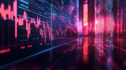 Fototapeta premium Global Stock Market Trends and Financial Technology Innovation