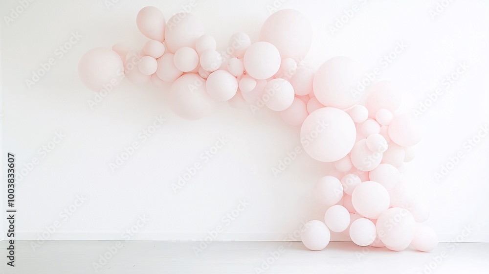 Poster minimalist balloon arch backdrop with simple yet impactful design