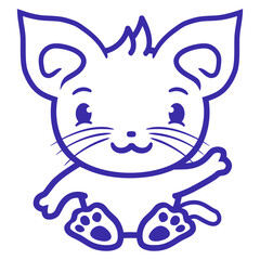 Home Cat Looks Adorable Happy Sweet Little Smile Face Kitten Pet Design Funny Cool Cartoon Cute Cats Lovers Comic Fun Love Kittens Adorable Feline Like Playful Kitties Fur Baby Illustration Paw Owners