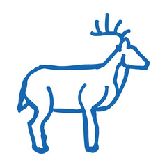 deer animal doodle icon sketch vector. deer animal sign. isolated symbol illustration