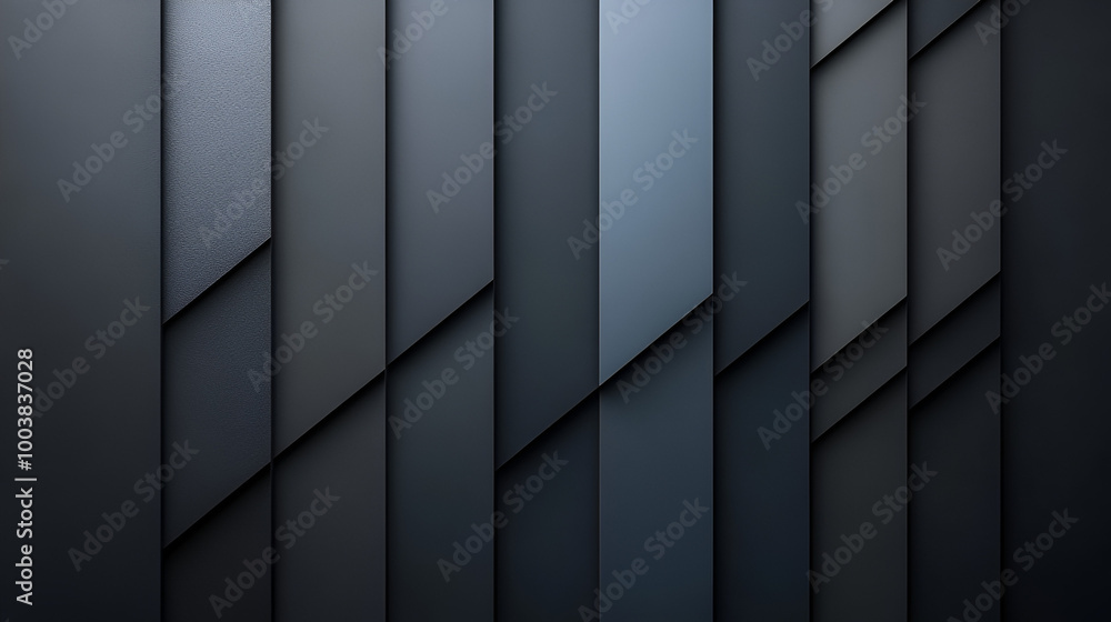 Aufkleber abstract geometric pattern of layered dark panels creating a textured surface in a modern design