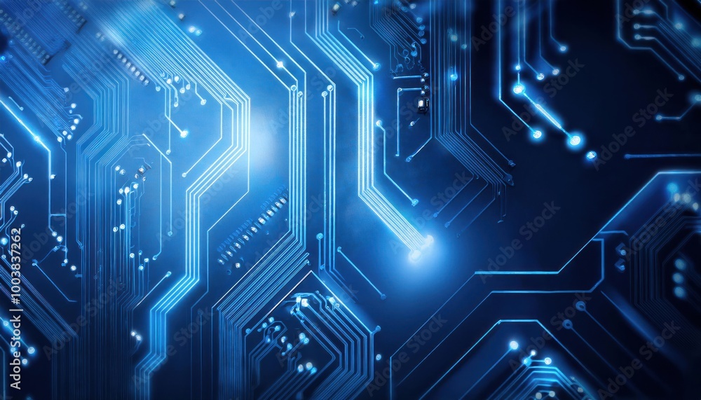 Poster modern technology circuit board texture background design. quantum computer technologies