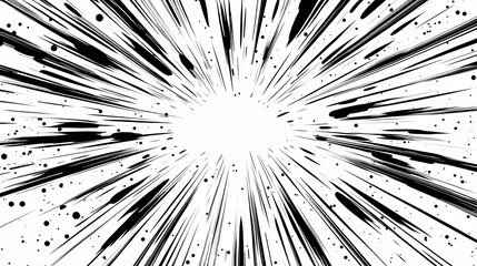 Abstract Black and White Lines Radiate Outwards: A Dynamic Visual Effect