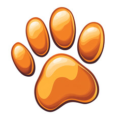 Obraz premium Golden Paw Print Icon Pet Animal Footprint Symbol Design (Transparent Background)