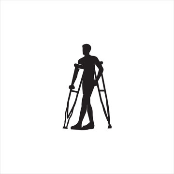 recommend clip art: Men walking with crutches