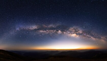 Fototapeta premium Panorama milky way galaxy with stars and space dust in the universe 