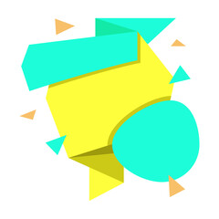 Origami sale banner label badge blank design template