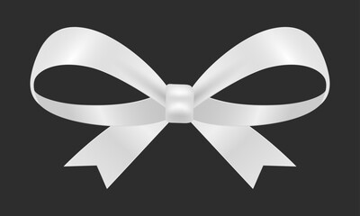 Realistic gift ribbon bow illustration on black background