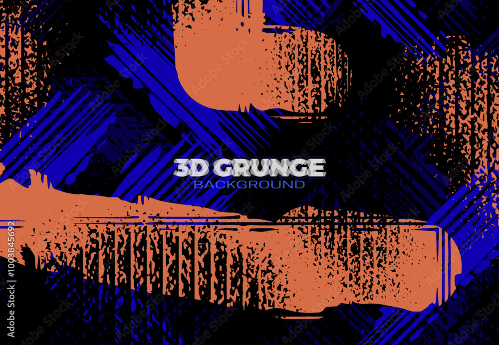 Poster vector grunge background with optical illusion of 3d depth. modern color backdrop for poster or cove
