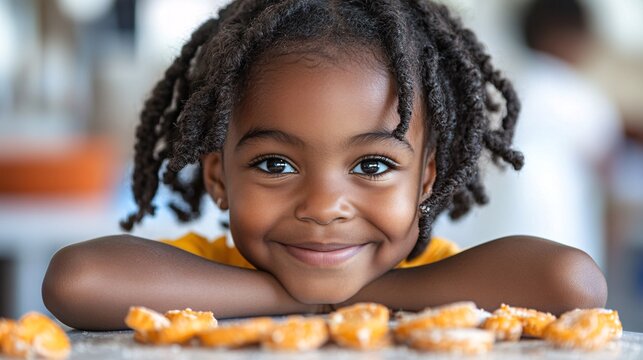 Community health workshop led by professionals promoting nutrition and exercise awareness among local families Large space for text in center Stock Photo with copy space