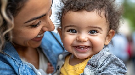 Mother and child consulting a pediatrician in a modern medical facility showing accessible healthcare services for young families Large space for text in center Stock Photo with copy space