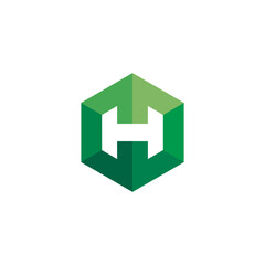 Letter H Hexagon logo design vector template