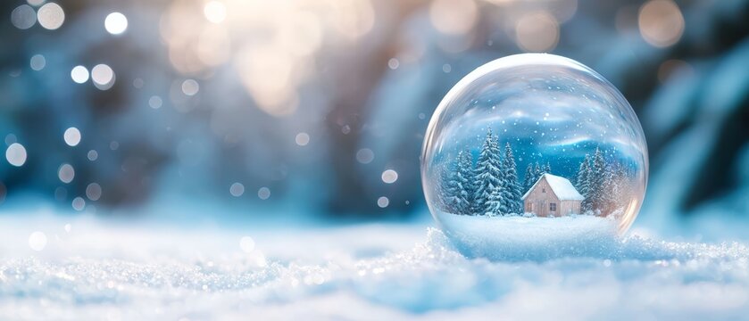 a quaint house in the center, encircled by trees in the background