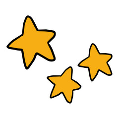 Doodle drawn stars collection decoration elements
