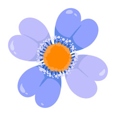 Hand drawn spring flower illustration on the white