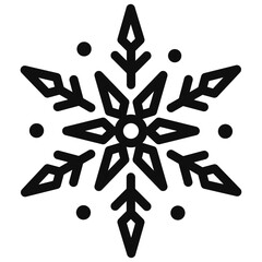 Snowflake silhouette isolated on a white background