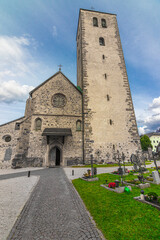 The Collegiate church in San Candido. South Tyrol, Italy