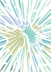 The image of the radius uses green and blue  tones for background