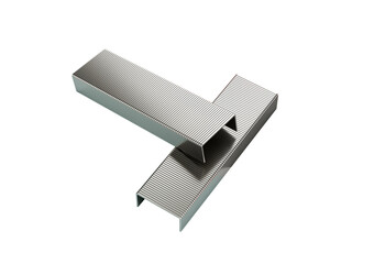 Obraz premium Two Metallic Staple Pins Blocks Isolated On White Background 3D Illustration