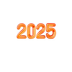 Orange neon sign 2025. New year. 