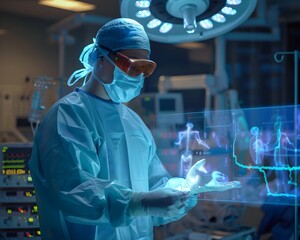 Surgeon Utilizing Holographic Interface for High Tech Medical