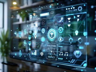 Smart Home Holographic Control Panel with Integrated Security and Automation Features