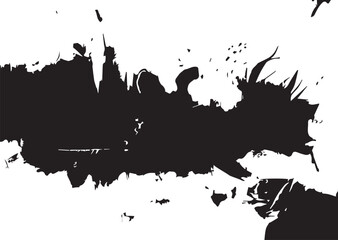 Brush strokes Set hand drawn grunge texture illustration isolated on white background.