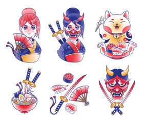 Japanese-themed Illustrations Collection