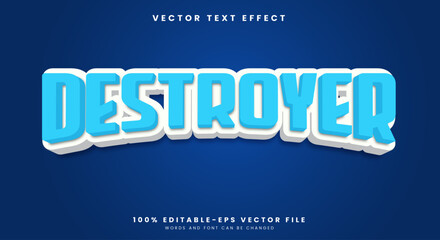 Destroyer 3d editable text effect template with Dark Background