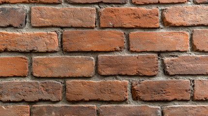 Fototapeta premium A close-up view of rustic red brick wall showcasing texture and pattern in natural light