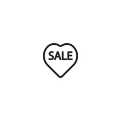Sale love icon. Favorite sale icon. Editable icon.