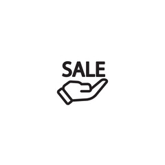 Gift sale icon. Hand sale icon. Editable icon.